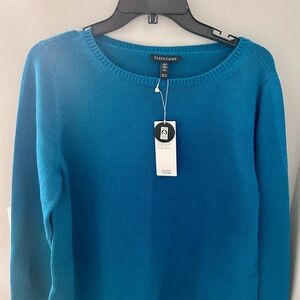 Eileen Fisher Teal Knit Top